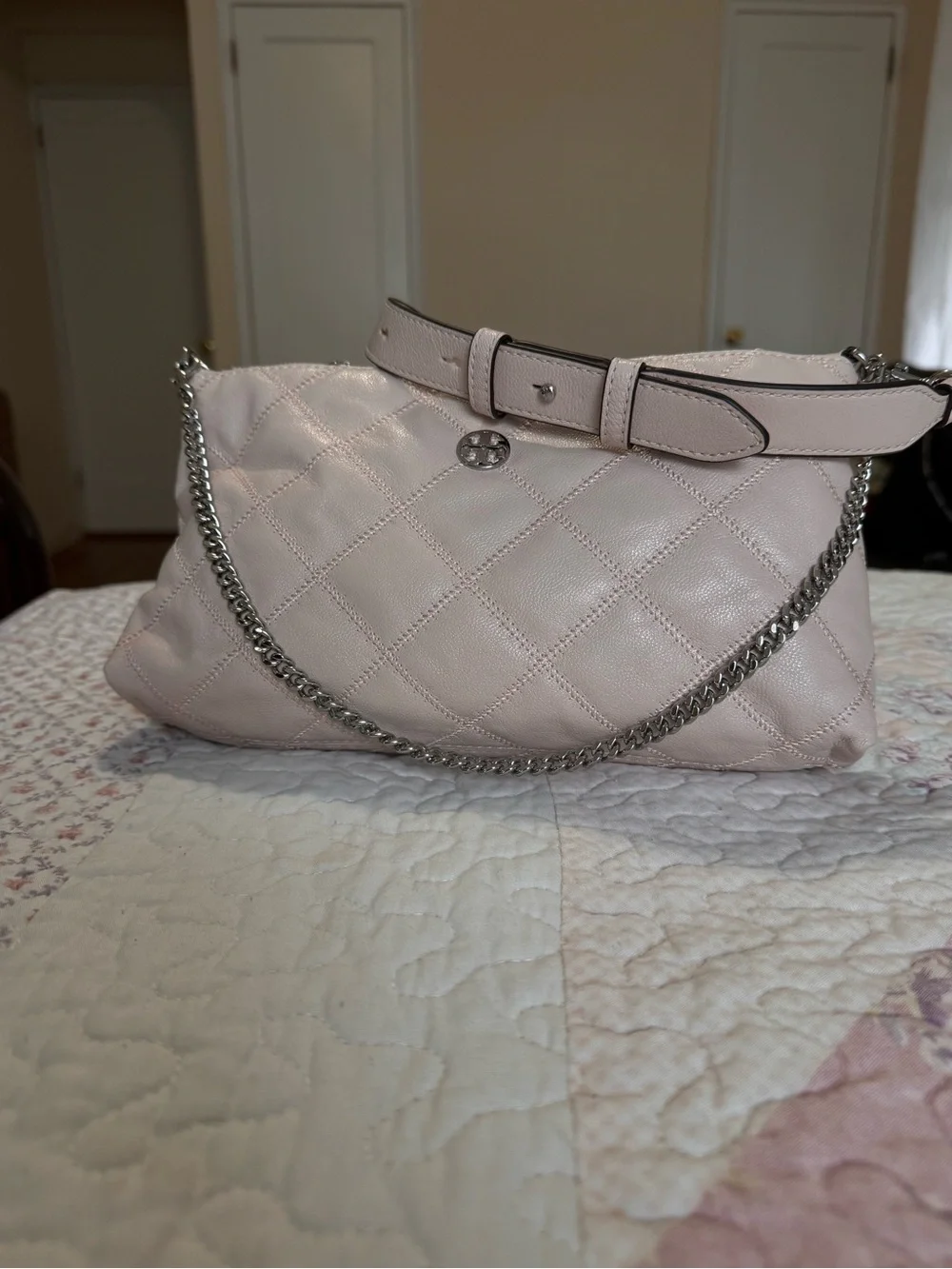 Tory Burch Willa Zip Shoulder Bag Soft Pink